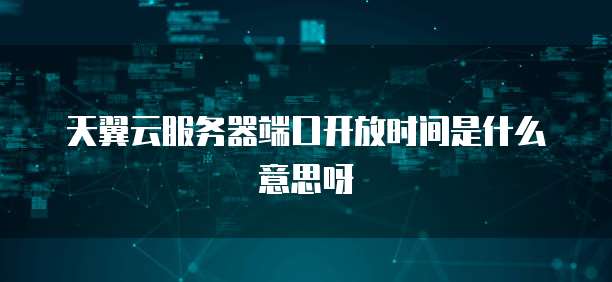 天翼云服务器端口开放时间是什么意思呀
