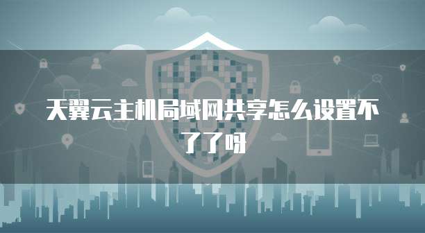天翼云主机局域网共享怎么设置不了了呀