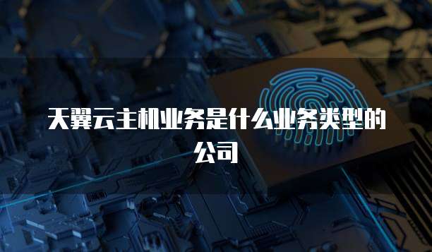 天翼云主机业务是什么业务类型的公司