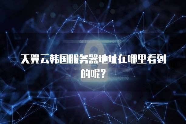 天翼云韩国服务器地址在哪里看到的呢？