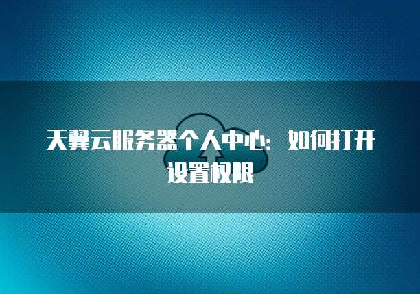 天翼云服务器个人中心：如何打开设置权限