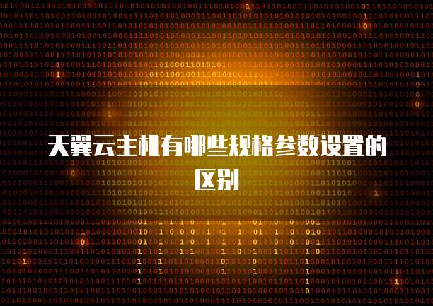 天翼云主机有哪些规格参数设置的区别