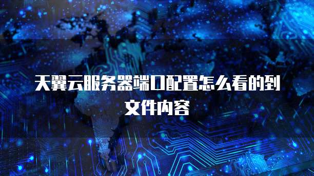 天翼云服务器端口配置怎么看的到文件内容