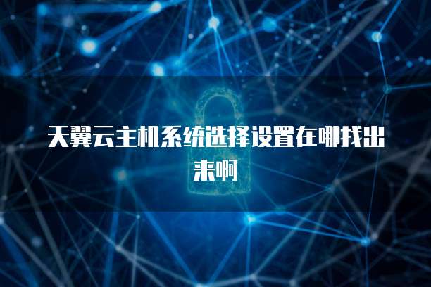 天翼云主机系统选择设置在哪找出来啊