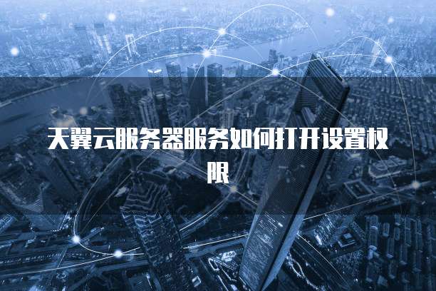 天翼云服务器服务如何打开设置权限