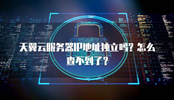 天翼云服务器IP地址独立吗？怎么查不到了？