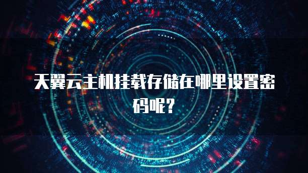 天翼云主机挂载存储在哪里设置密码呢？