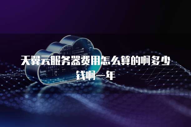 天翼云服务器费用怎么算的啊多少钱啊一年