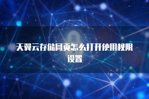 天翼云存储网页怎么打开使用权限设置