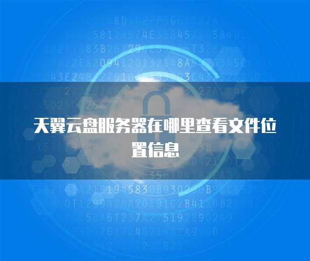 天翼云盘服务器在哪里查看文件位置信息
