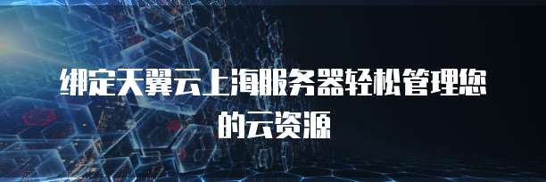 绑定天翼云上海服务器轻松管理您的云资源