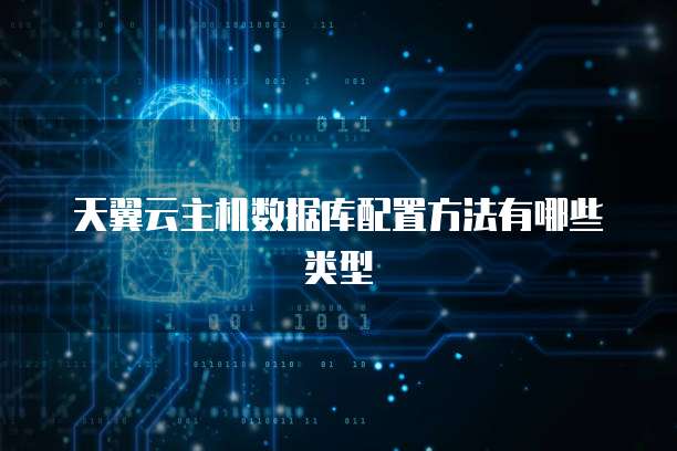 天翼云主机数据库配置方法有哪些类型