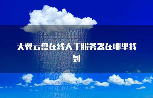 天翼云盘在线人工服务器在哪里找到