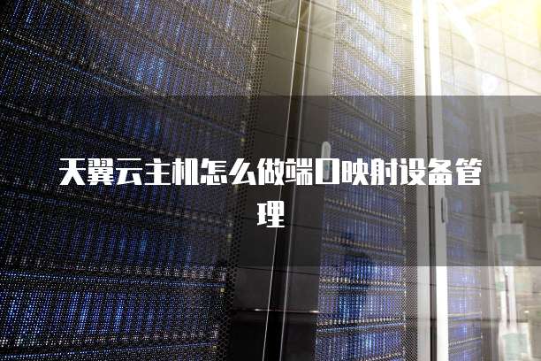 天翼云主机怎么做端口映射设备管理