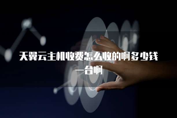 天翼云主机收费怎么收的啊多少钱一台啊