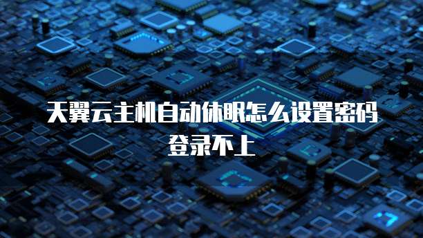 天翼云主机自动休眠怎么设置密码登录不上