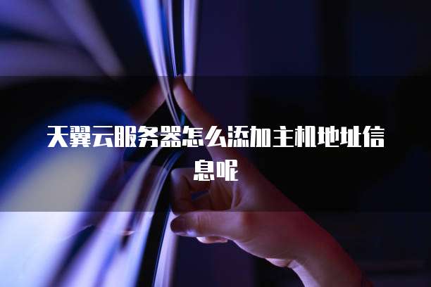 天翼云服务器怎么添加主机地址信息呢