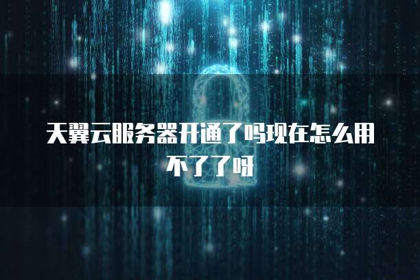 天翼云服务器开通了吗现在怎么用不了了呀