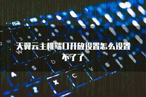 天翼云主机端口开放设置怎么设置不了了