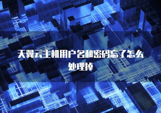 天翼云主机用户名和密码忘了怎么处理掉