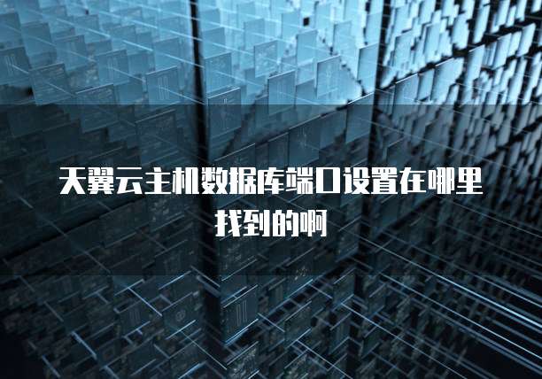 天翼云主机数据库端口设置在哪里找到的啊