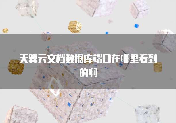 天翼云文档数据库端口在哪里看到的啊
