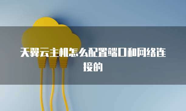 天翼云主机怎么配置端口和网络连接的