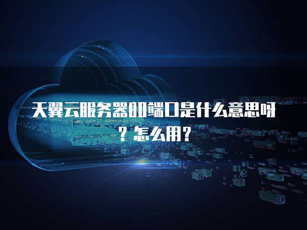 天翼云服务器80端口是什么意思呀？怎么用？