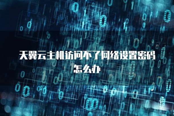 天翼云主机访问不了网络设置密码怎么办