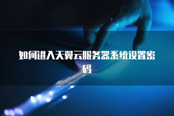 如何进入天翼云服务器系统设置密码