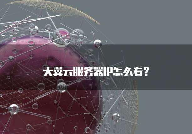 天翼云服务器IP怎么看？