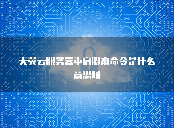 天翼云服务器重启脚本命令是什么意思呀