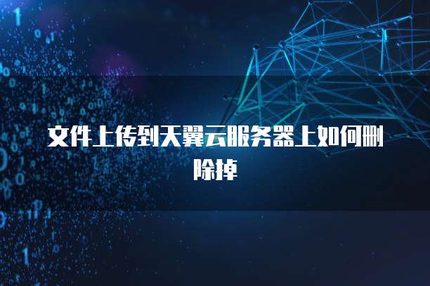 文件上传到天翼云服务器上如何删除掉