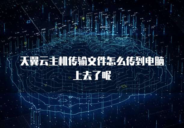 天翼云主机传输文件怎么传到电脑上去了呢