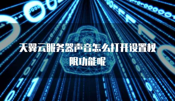天翼云服务器声音怎么打开设置权限功能呢
