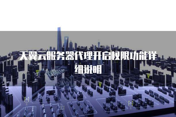 天翼云服务器代理开启权限功能详细说明