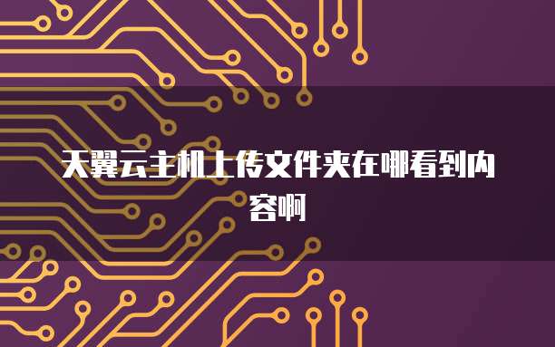 天翼云主机上传文件夹在哪看到内容啊