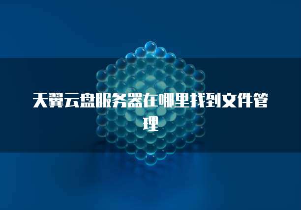 天翼云盘服务器在哪里找到文件管理
