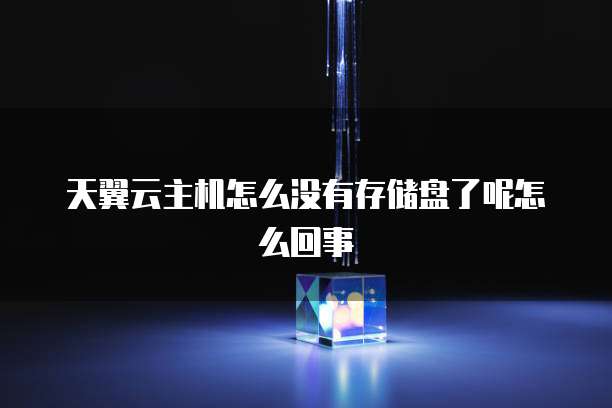 天翼云主机怎么没有存储盘了呢怎么回事