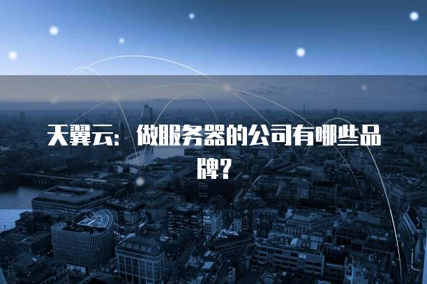 天翼云：做服务器的公司有哪些品牌？