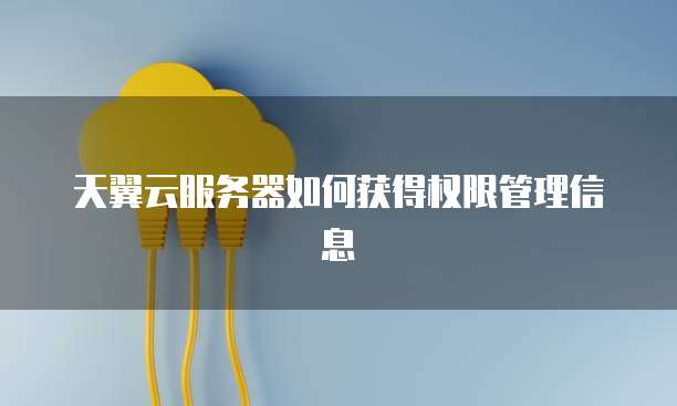 天翼云服务器如何获得权限管理信息