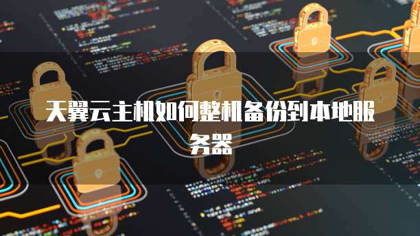天翼云主机如何整机备份到本地服务器