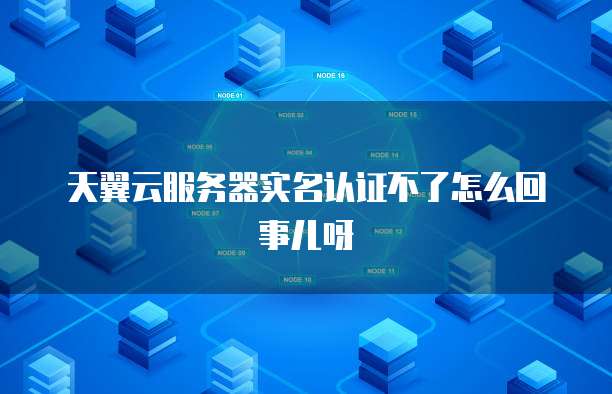 天翼云服务器实名认证不了怎么回事儿呀