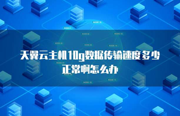 天翼云主机10g数据传输速度多少正常啊怎么办