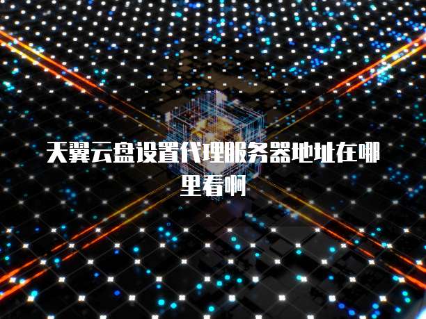 天翼云盘设置代理服务器地址在哪里看啊