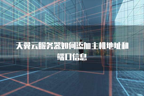 天翼云服务器如何添加主机地址和端口信息