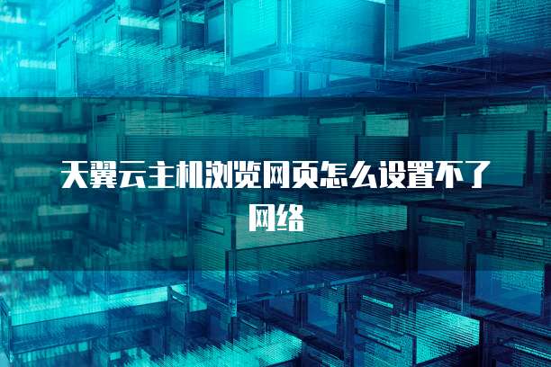 天翼云主机浏览网页怎么设置不了网络