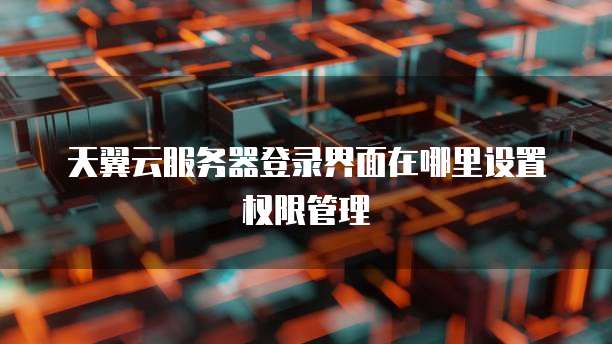 天翼云服务器登录界面在哪里设置权限管理