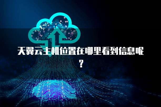 天翼云主机位置在哪里看到信息呢？