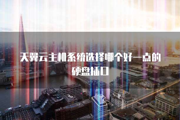 天翼云主机系统选择哪个好一点的硬盘插口